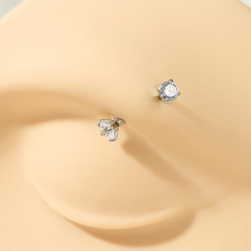 FECTAS 10PCS Eyebrow Rook Piercing Jewelry 16G Earrings Vertical Labret Lip Jewelry Curved Barbell Eyebrow Rings Tiny Small Belly Rings Ear Rook Helix Conch Daith Piercing Jewelry - Image 3